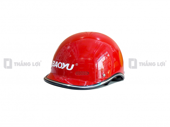 Nón bảo hiểm nửa đầu in logo BAOYU đỏ bóng