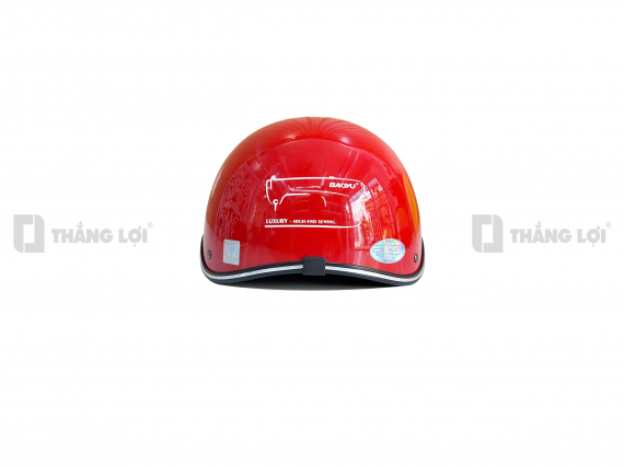 Nón bảo hiểm nửa đầu in logo BAOYU đỏ bóng