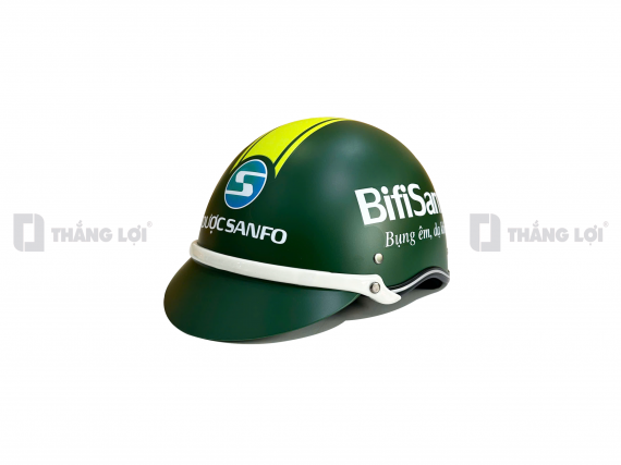 Nón bảo hiểm in logo Bifi Sanfo màu xanh lá nhám