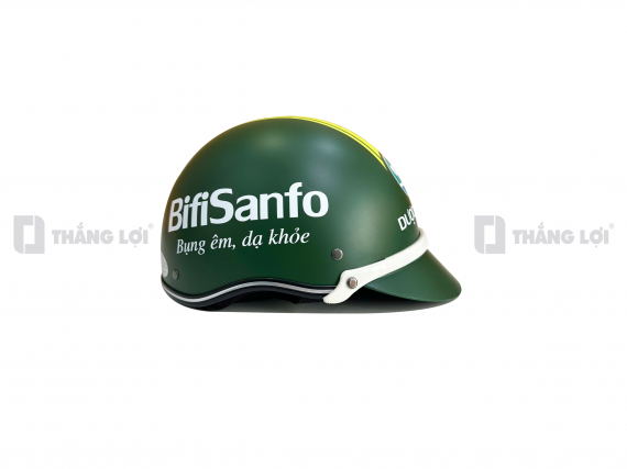 Nón bảo hiểm in logo Bifi Sanfo màu xanh lá nhám