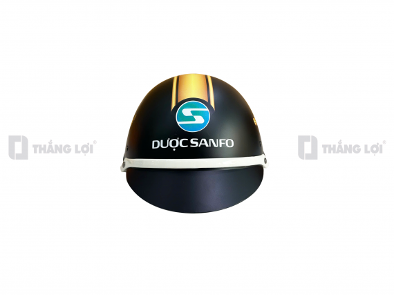 Nón bảo hiểm đen nhám in logo Dược Sanfo Sâm Kỳ Vương