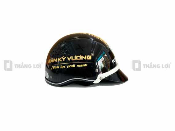 Nón bảo hiểm nửa đầu in logo Sâm Kỳ Vương sơn bóng