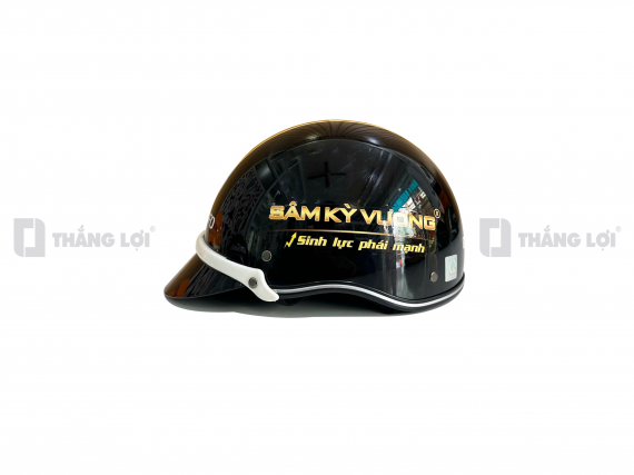 Nón bảo hiểm nửa đầu in logo Sâm Kỳ Vương sơn bóng