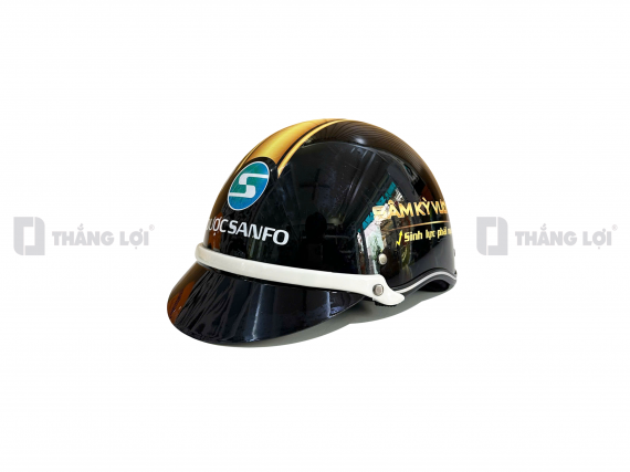 Nón bảo hiểm nửa đầu in logo Sâm Kỳ Vương sơn bóng