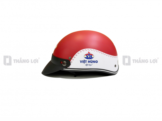 Nón bảo hiểm nửa đầu in logo Việt Hùng sơn nhám
