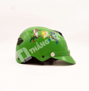 Nón bảo hiểm trẻ em siêu nhân màu xanh lá