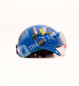 Nón bảo hiểm trẻ em siêu nhân màu xanh dương