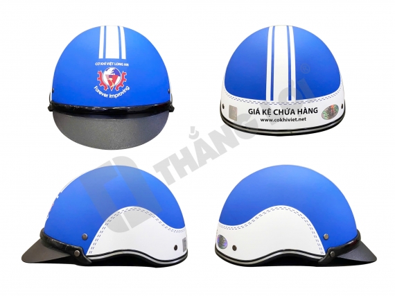 Nón bảo hiểm nửa đầu in logo Cơ khí Việt Long An