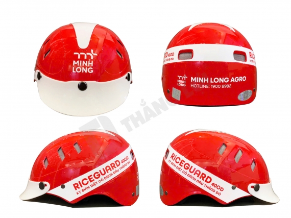 Nón bảo hiểm in logo Minh Long Agro