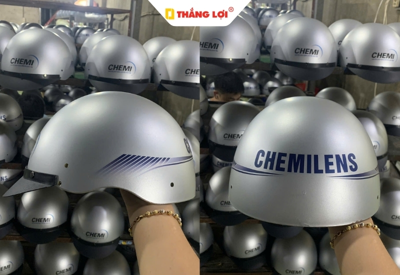 Đặc điểm của nón bảo hiểm nửa đầu in logo thương hiệu Chemilens