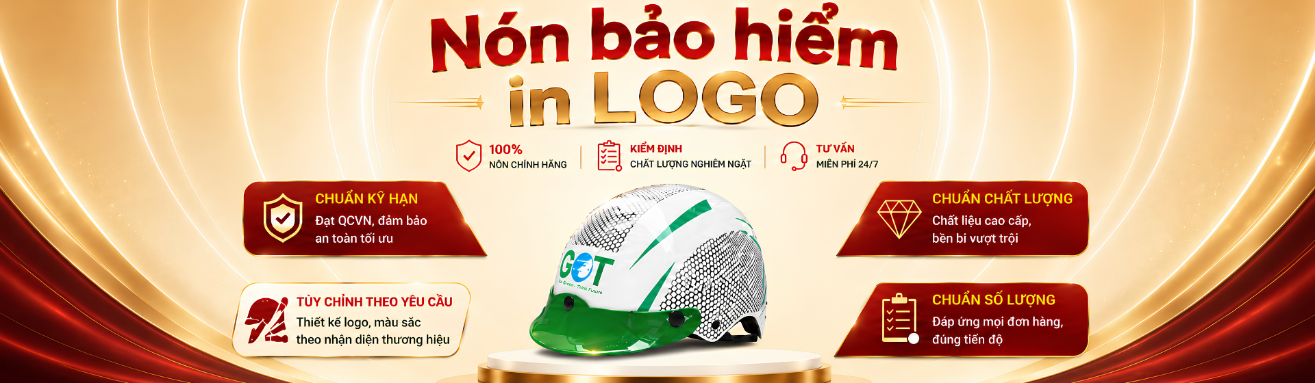 Năng lực sản xuất của xưởng nón bảo hiểm quà tặng Thắng Lợi