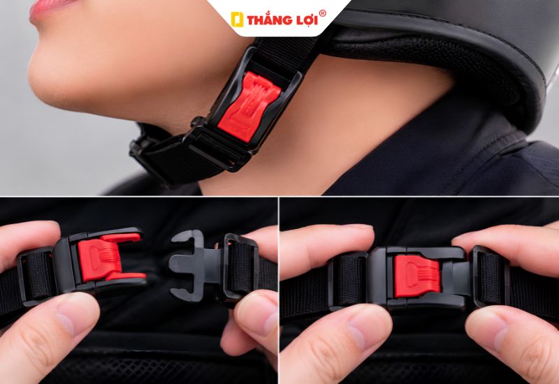 Chốt khóa rùa nón bảo hiểm đóng mở rất nhanh và nhẹ