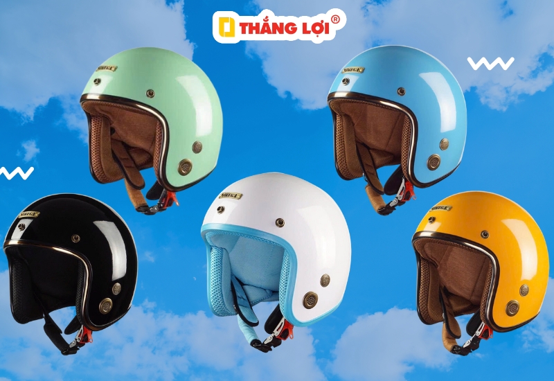 Các loại mũ bảo hiểm 3 phần 4 không kính