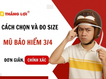 Cách đo Size mũ bảo hiểm 3/4 ĐƠN GIẢN, chuẩn xác nhất