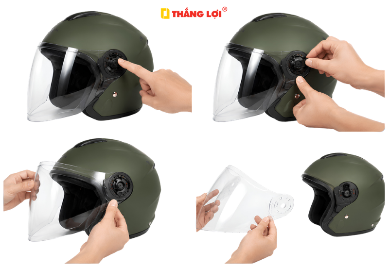 Cách tháo kính mũ bảo hiểm đúng cách, tránh làm hỏng kính