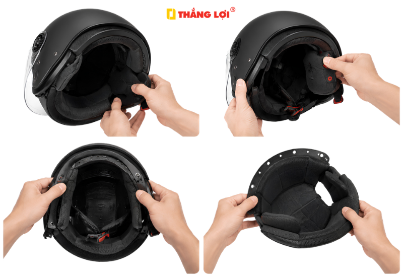 Cách tháo lớp lót mũ bảo hiểm để giặt sạch đúng cách