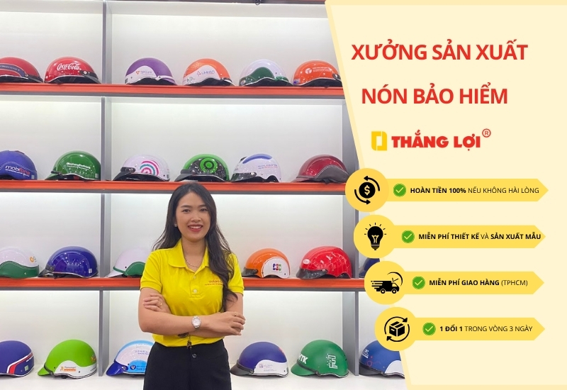 Vì sao nên chọn Thắng Lợi sản xuất nón bảo hiểm 3 phần 4