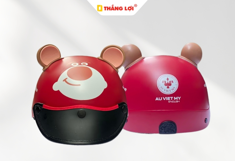 Nón bảo hiểm in logo Âu Việt Mỹ