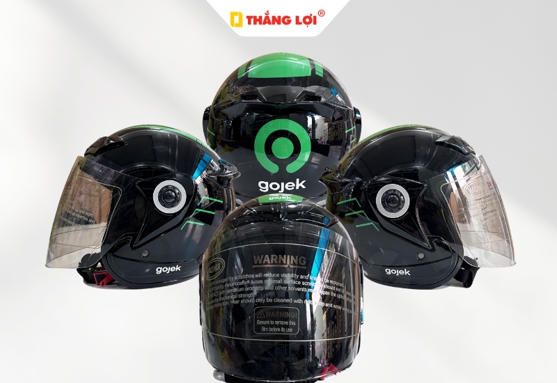 Nón bảo hiểm có kính Gojek