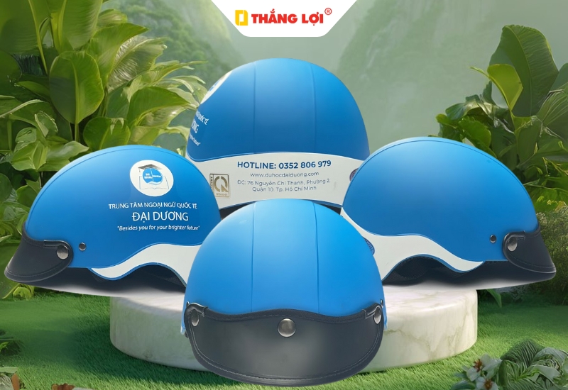 Nón bảo hiểm quảng cáo trung tâm anh ngữ quốc tế Đại Dương