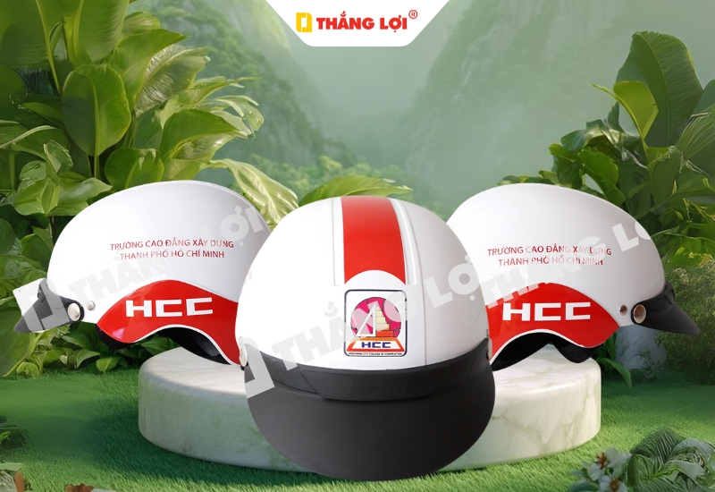 Nón bảo hiểm quảng cáo trường cao đẳng xây dựng TP.HCM