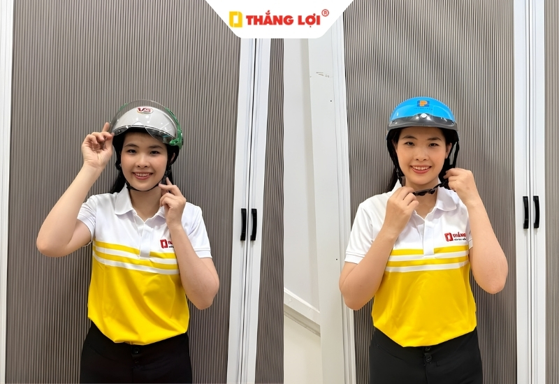 Mũ bảo hiểm nửa đầu thời trang, gọn nhẹ