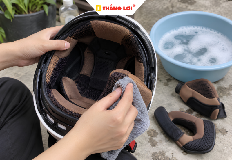 Khi nào nên vệ sinh lớp lót mũ bảo hiểm để tránh bị hôi