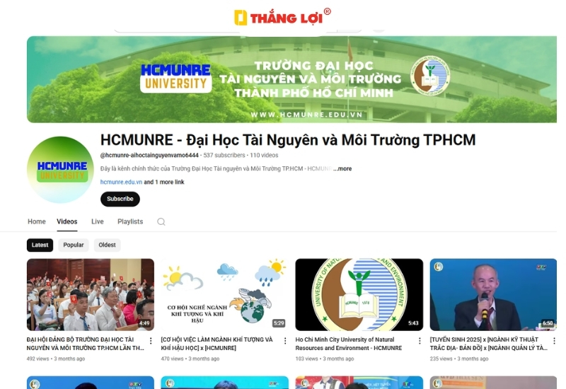 Trường đại học HCMUNRE marketing bằng cách xây dựng video
