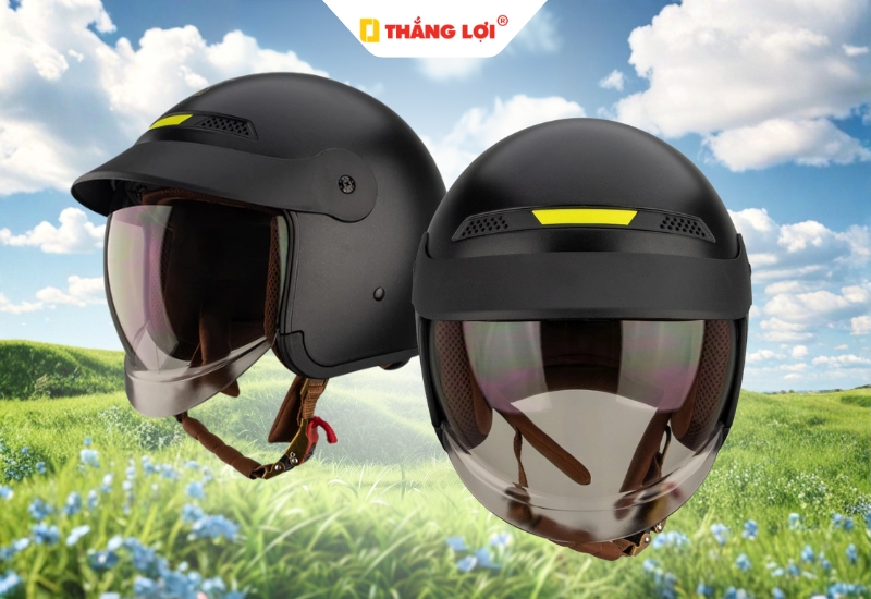 Mũ bảo hiểm 3/4 có kính âm