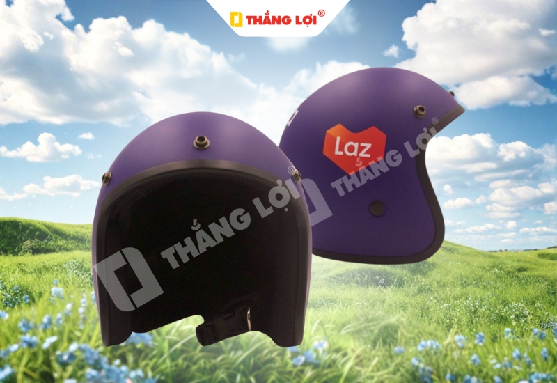 Mũ bảo hiểm 3/4 quà tặng in logo Lazada