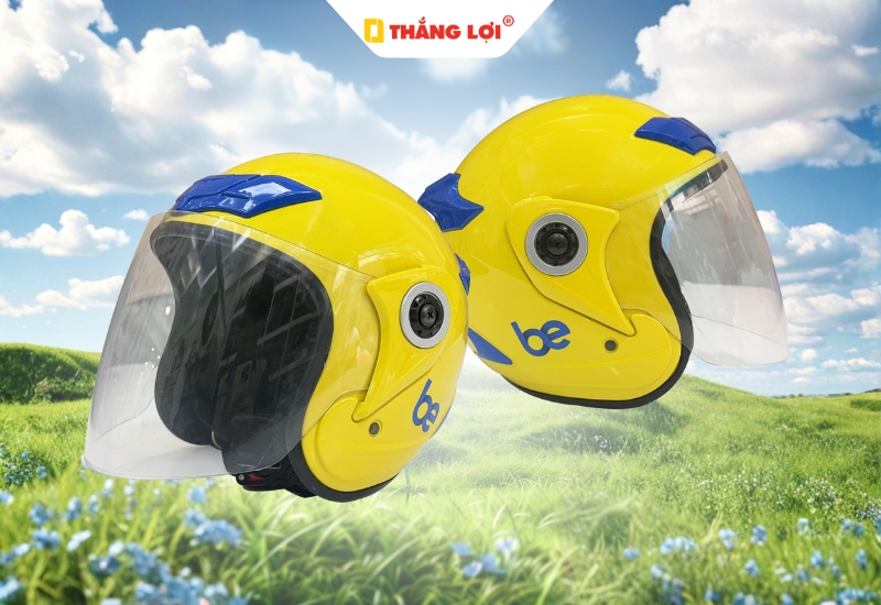 Mũ bảo hiểm 3/4 có kính in logo giao hàng vận chuyển Be