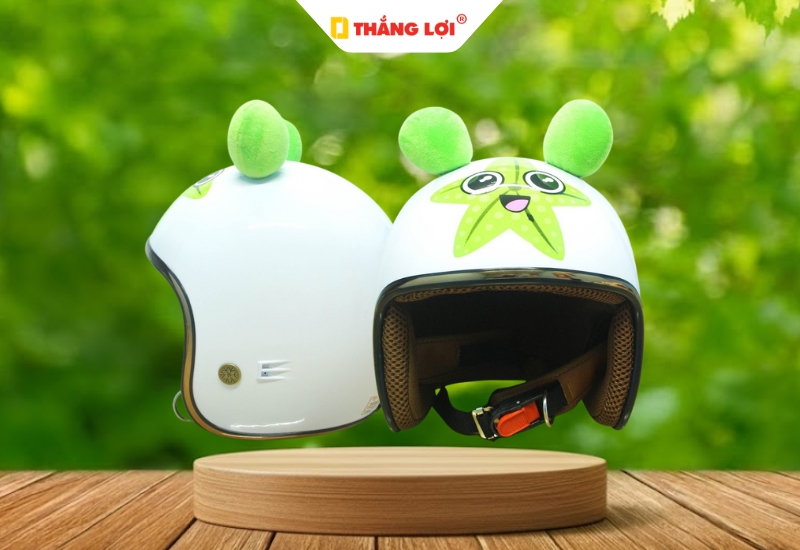 Mũ bảo hiềm 3 phần 4 cho bé in hình sao biển