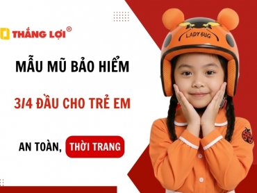 Mẫu mũ bảo hiểm 3/4 cho trẻ em thời trang được yêu thích nhất