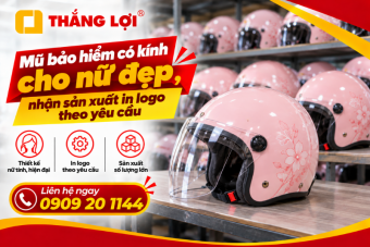Mũ bảo hiểm có kính cho nữ đẹp, nhận sản xuất in logo theo yêu cầu