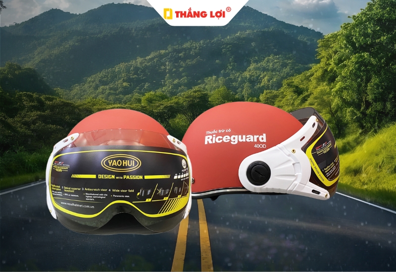 Mũ bảo hiểm nửa đầu kính chắn gió Công ty Riceguard