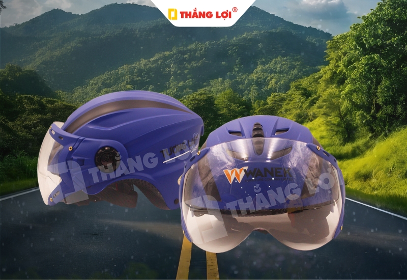 Mũ bảo hiểm nửa đầu kính chắn gió Công ty Wanek