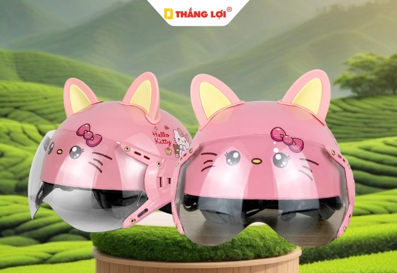 Mẫu nón bảo hiểm Hello Kitty 1/2 đầu (Half-face)