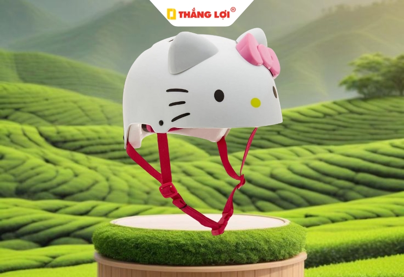 Mẫu mũ bảo hiểm Hello Kitty màu trắng