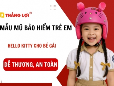 Mẫu mũ bảo hiểm Hello Kitty cho bé gái được ưa chuộng