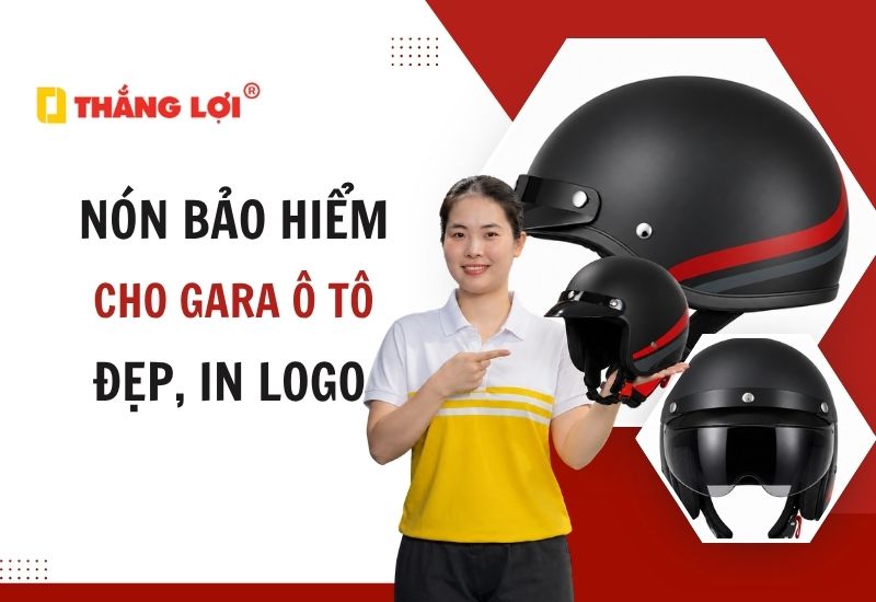 Mẫu nón bảo hiểm cho gara ô tô đẹp, in logo theo yêu cầu chuyên nghiệp