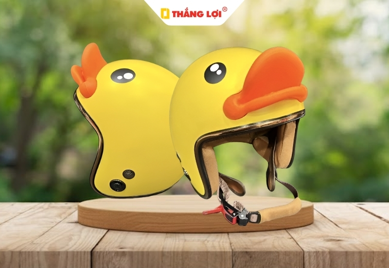 Nón bảo hiểm 3/4 đầu con vịt vàng