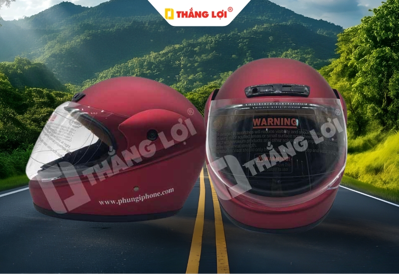 Nón bảo hiểm Fullface cho nam in logo Phụng iPhone