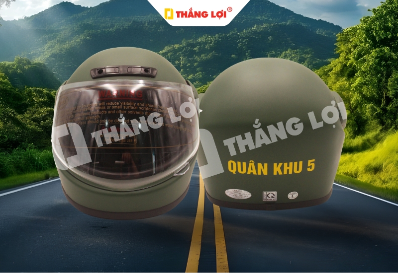 Nón bảo hiểm Fullface cho nam in logo Quân khu 5