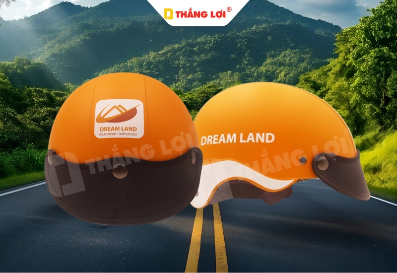 Nón bảo hiểm cho nam in logo bất động sản Dream Land