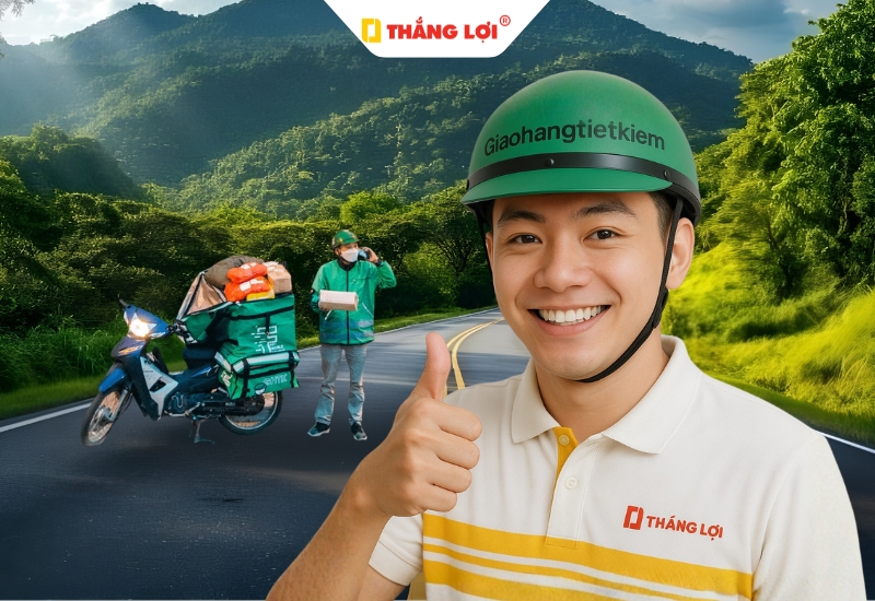 Nón bảo hiểm cho nam in logo đơn vị vận chuyển Giao hàng tiết kiệm