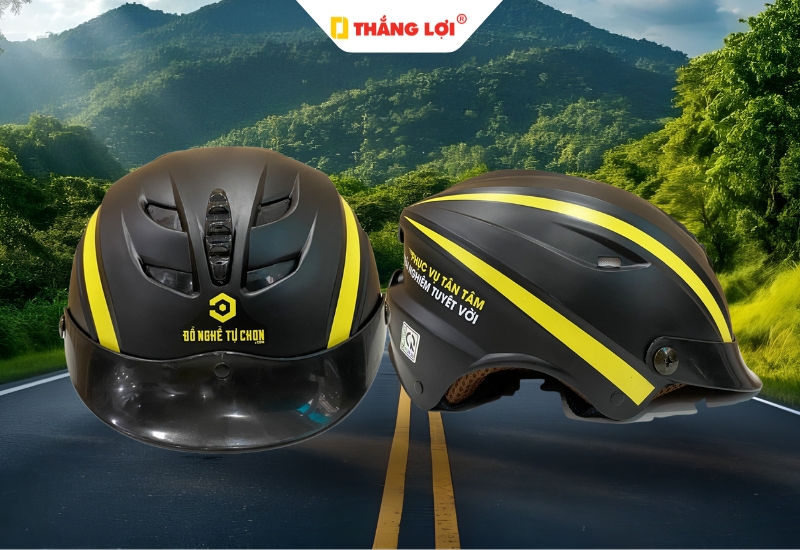 Nón bảo hiểm nửa đầu không kính in logo Đồ nghề tự chọn