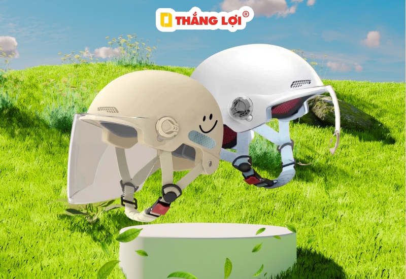 Nón bào hiểm nửa đầu có kính cho phái nữ thêm phần tự tin
