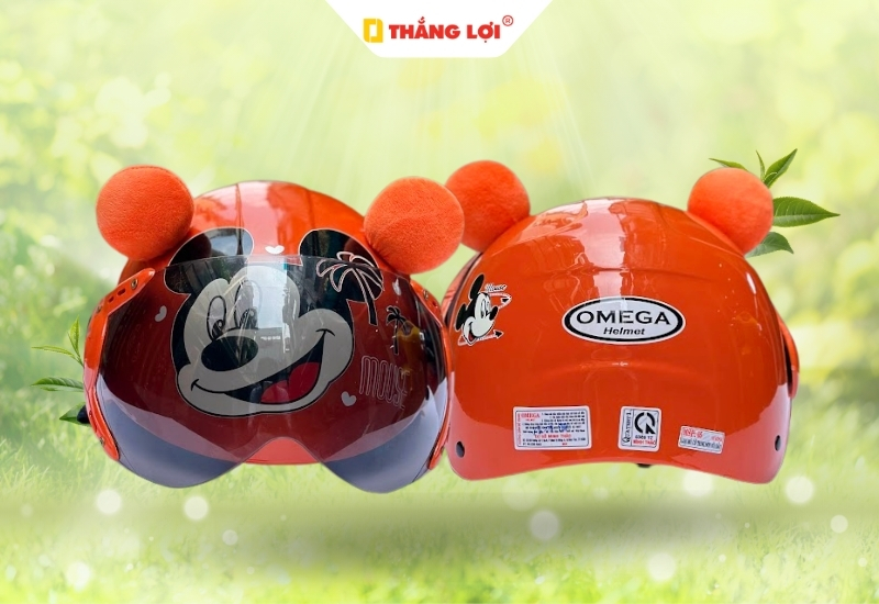 Nón bảo hiểm in logo hoạt hình Chuột Mickey