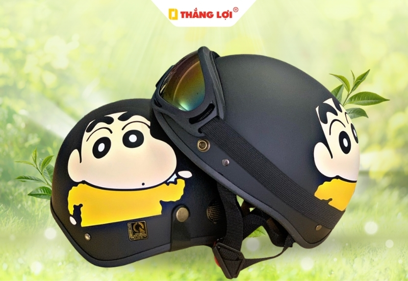 Nón bảo hiểm in logo hoạt hình Cu Shin