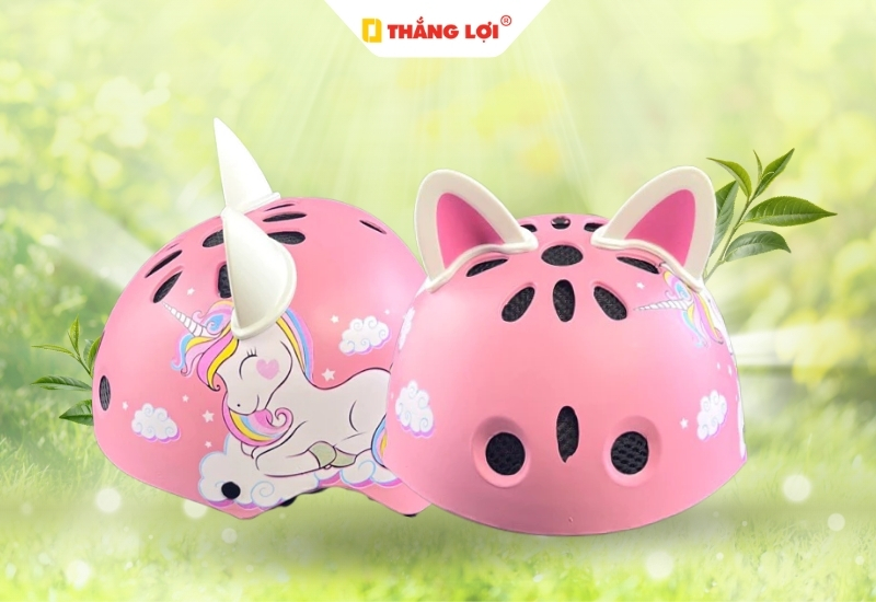 Nón bảo hiểm in logo hoạt hình Ngựa một sừng